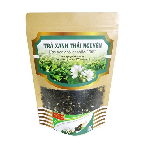 Trà xanh Thái Nguyên, ướp hoa nhài tự nhiên 100% (100g).