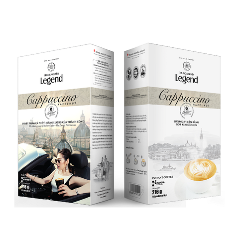 Cà phê hòa tan Cappuccino Hazelnut-Trung Nguyên, hộp (216g/12gói*18g).
