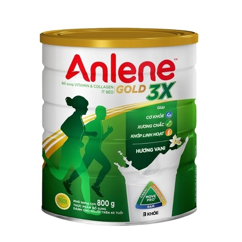 Sữa bột Anlene Gold 3X, hương Vani-dành cho người trên 40 tuổi (800g).