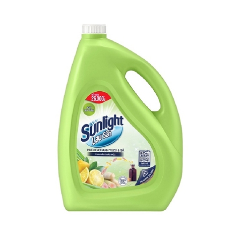 Nước lau sàn Sunlight hương chanh yuzu & sả, chai (3.6kg).