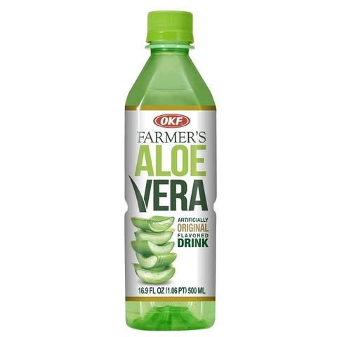 Nước uống lô hội Aloe vera (Nha đam) nguyên chất OKF-Hàn Quốc (500ml).