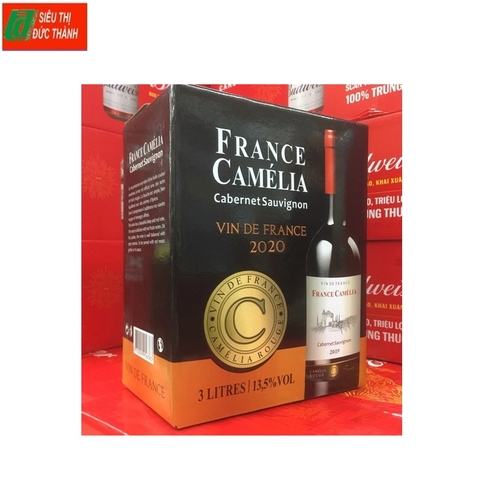 Rượu vang France Camélia Cabernet Sauvignon-Pháp, bịch (3lít, 13.5%).