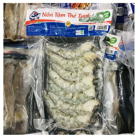 Nõn tôm thẻ tươi-HTK Food, khay (300g).