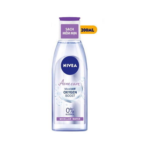 Nước tẩy trang chăm sóc da mụn, Acne care Micell air Oxygen Boot-Nivea (200ml).