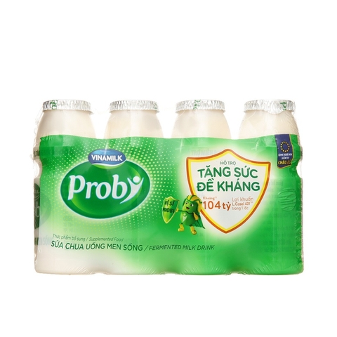 Sữa chua uống men sống có đường, Probi-Vinamilk, vỉ (130ml*4chai),