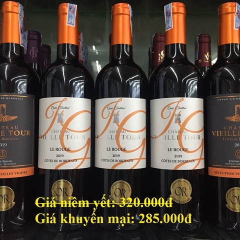 Rượu vang Châuteau Vieille Tour 2019-Pháp, chai (750ml, 13.5%),