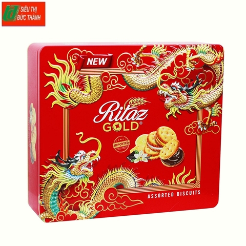 Bánh quy Ritaz Gold thập cẩm-Malaysia, hộp thiếc (405g),