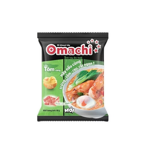 Mì Omachi-hương vị lẩu tôm càng, gói (80g),
