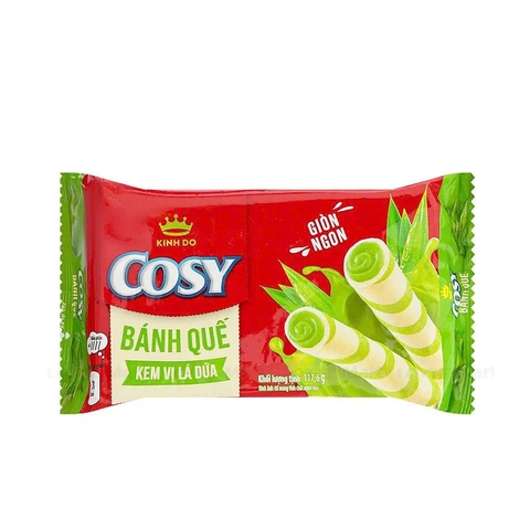 Bánh quế kem, vị lá dứa, Cosy-Kinh Đô, gói (117.6g),