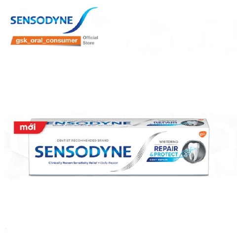 Kem đánh răng Sensodyne Repair & Protect Deep Repair Whitening, giúp giảm ê buốt phụ hồi sâu (100g),