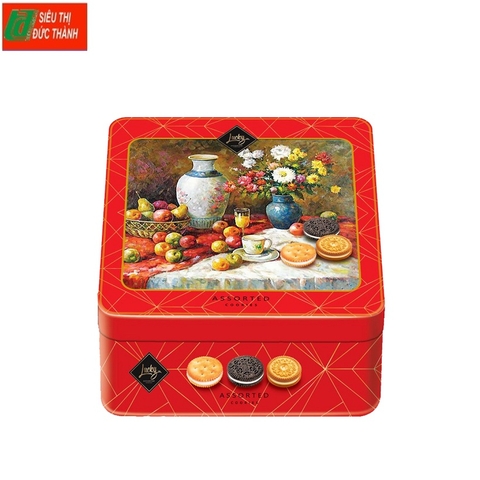 Bánh quy Luckysun Assorted Cookies-Thái Lan, hộp sắt (180g).