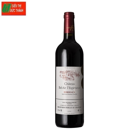 Rượu vang Châuteau Bel-Air l'Espérance 2018-Pháp, chai (750ml, 13%).