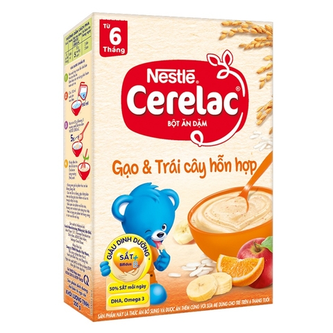 Bột ăn dặm Cerelac, Gạo & Trái cây hỗn hợp-Nestle, từ 6 tháng tuổi (200g),