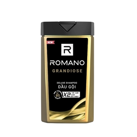 Dầu gội hương nước hoa Romano Grandiose, tóc chắc khỏe-hương nam tính, chai (180g).