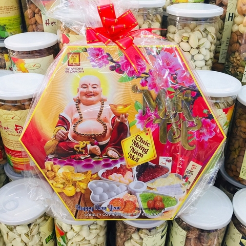 Mứt tết-Bánh mứt kẹo Hà Nội, hộp lục giác (220g),