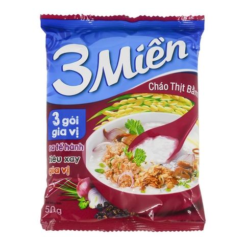 Cháo ăn liền 3Miền, vị thịt bằm (50g),