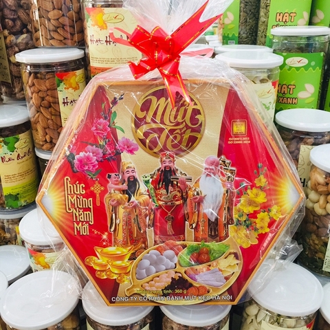 Mứt tết-Bánh mứt kẹo Hà Nội, hộp lục giác (360g).