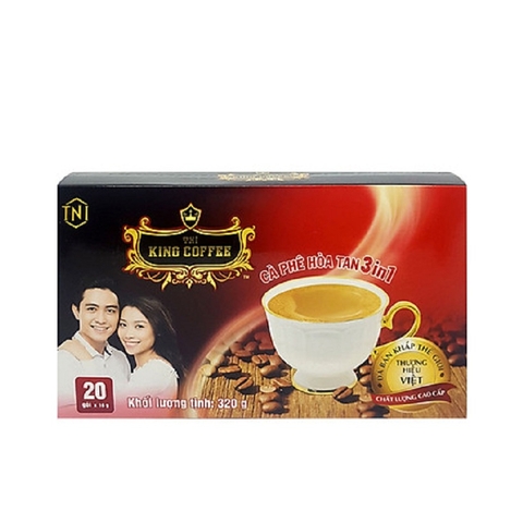 Cà phê hòa tan King Coffee 3in1, hộp (320g/20gói*16g).