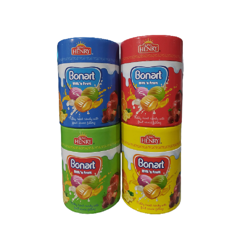 Kẹo cứng nhân sốt sữa trái cây Bonart, KingHenry-Thổ Nhĩ Kỳ, hộp (100g).