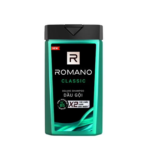 Dầu gội hương nước hoa Romano Classic, tóc chắc khỏe-hương nam tính, chai (180g).