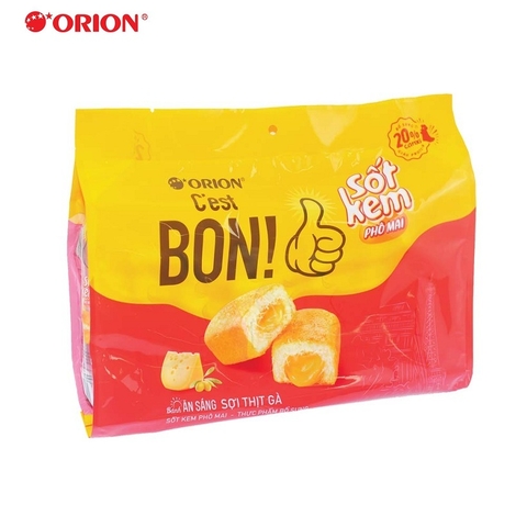 Bánh C'est Bon sốt kem phô mai, sợi thịt gà-Orion, gói (162.4g).