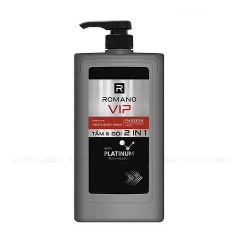 Sữa tắm gội Romano Vip Passion 2in1-nước hoa cao cấp, chai (650g).