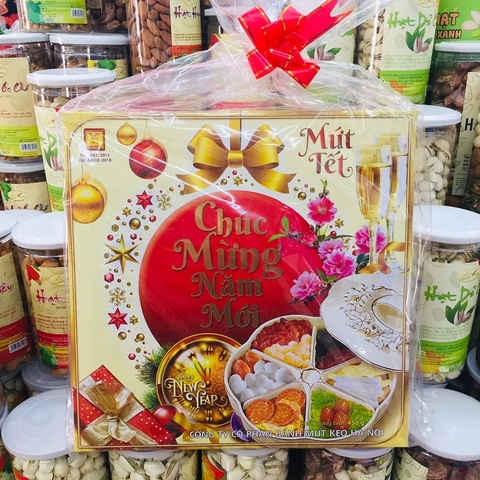 Mứt tết-Bánh mứt kẹo Hà Nội, hộp vuông (450g).