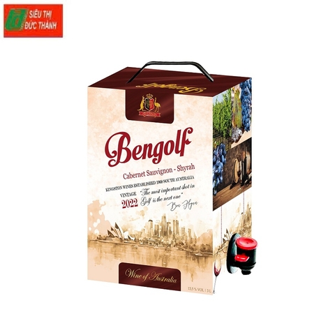 Rượu vang đỏ Bengolf- Cabernet Sauvignon-Úc, bịch (3lít, 14.5%).