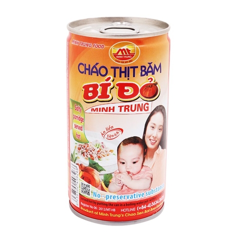 Cháo thịt băm bí đỏ-Minh Trung, hộp (365g),