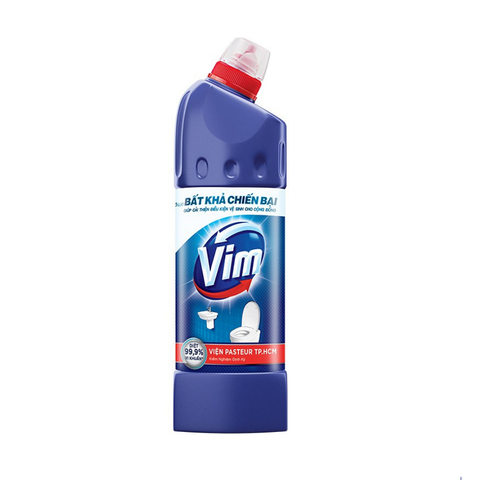Nước tẩy rửa bồn cầu và nhà tắm Vim, chai xanh biển (500ml).