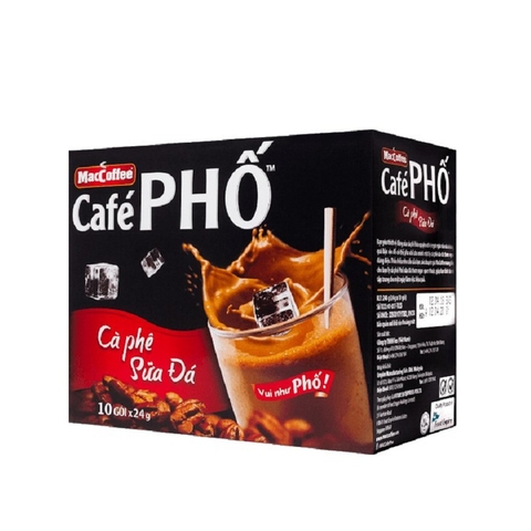 Cà phê sữa đá, cà phê phố-MacCoffee, hộp (240g/10 gói*24g),