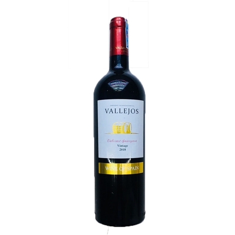 Rượu vang Vallejos Cabernet Sauvignon 2019-Tây Ban Nha, chai (750ml, 13.5%),