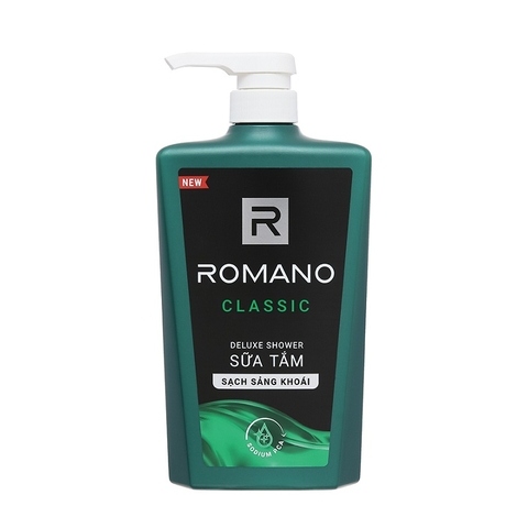 Sữa tắm hương nước hoa Romano Classic, sạch sảng khoái-hương nam tính, chai (650g),