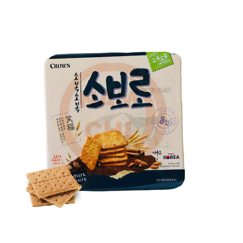 Bánh Crown Grace Soboro Cracker-Hàn Quốc, hộp thiếc (360g).