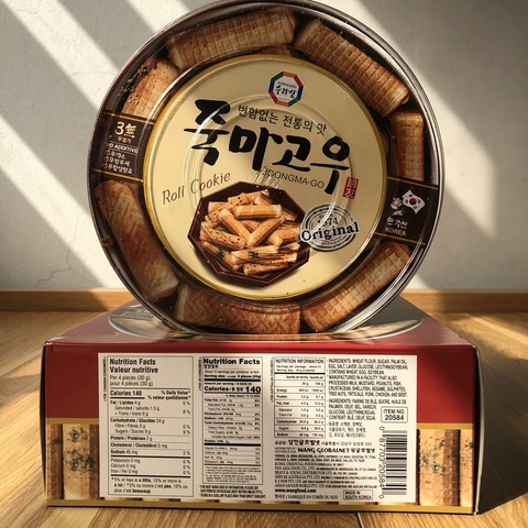Bánh quy cuộn, vị rong biển-Joongma-go, Hàn Quốc, hộp (365g),