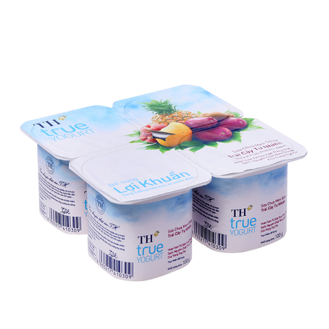 Sữa chua TH, trái cây tự nhiên-TH True, vỉ (100g*4 hộp),