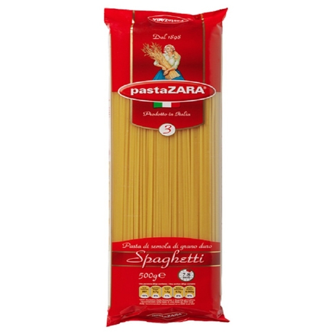 Mì Ý Spaghetti Pasta Zara, số 3 (500g)'