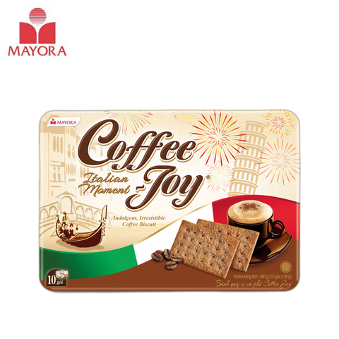 Bánh quy vị cà phê, Coffee Joy, Mayora-Indonesia, hộp sắt (390g).