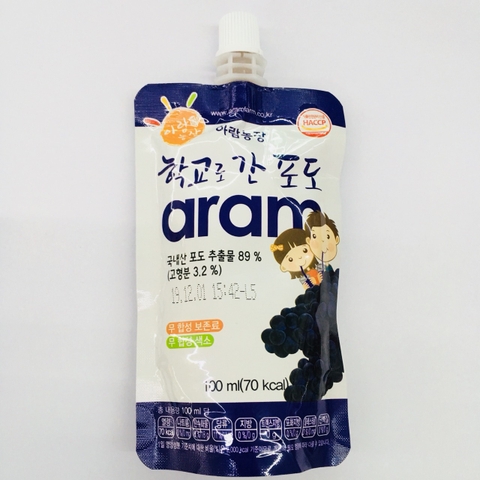 Nước trái cây Aram Parm, vị Nho (100ml)