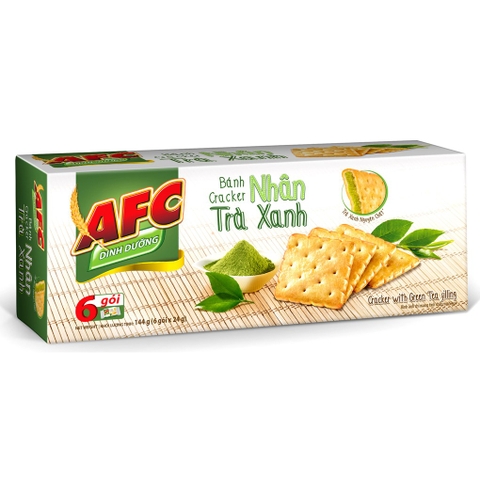 Bánh nhân trà xanh Matcha-AFC, hộp (144g/6gói*24g)