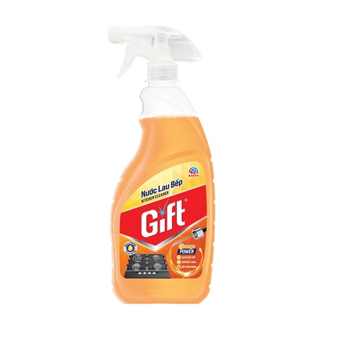 Nước lau bếp Gift-tinh dầu cam, chai vàng (540ml).