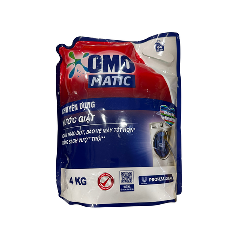 Nước giặt Omo chuyên dụng cửa trước, túi (4.0kg/3.86lít).