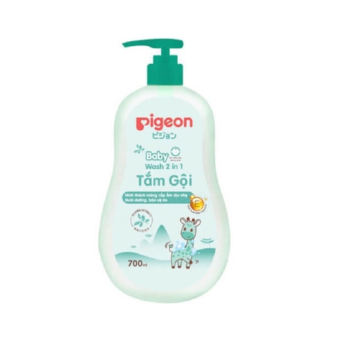 Sữa tắm gội Baby Wash 2in1 Pigeon, chiết xuất hoa Jojoba (700ml),