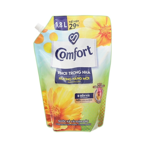 Nước xả vải Comfort phơi trong nhà, hương nắng mới, túi (1.8lít).