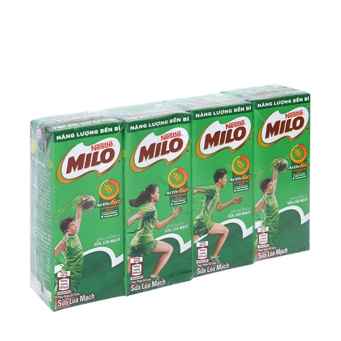 Sữa lúa mạch Milo-Nestle, vỉ (180ml*4hộp),