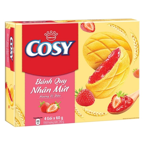 Bánh quy nhân mứt, hương vị dâu, Cosy-Kinh Đô, hộp (240g),