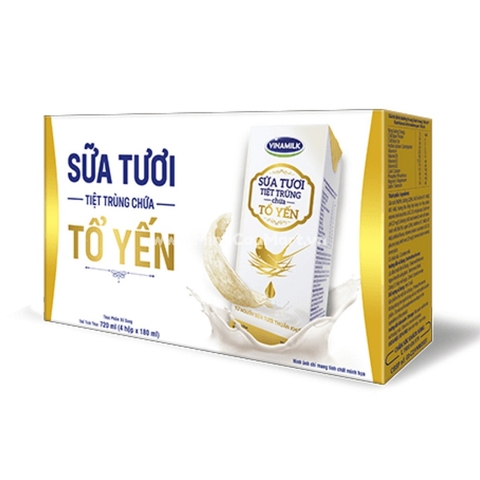 Sữa tươi tiệt trùng chứa tổ yến, Vinamilk (180ml*4).