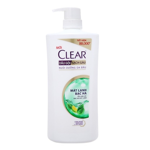 Dầu gội Clear, mát lạnh bạc hà (900ml),