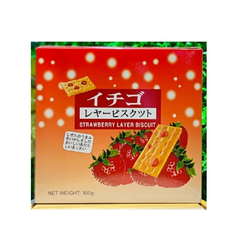 Bánh quy vị dâu, Strawberry Layer Biscuit-Nhật, hộp (300g),