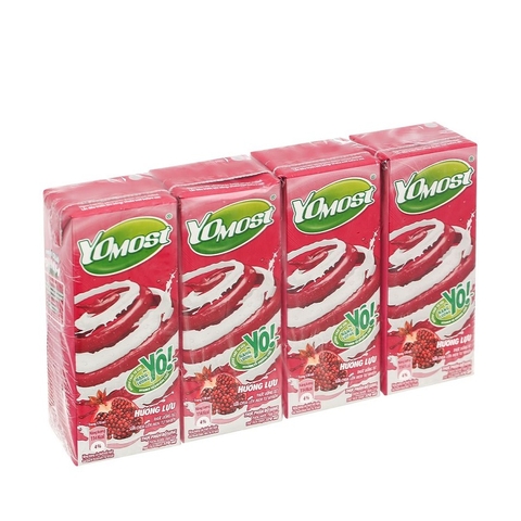 Sữa chua nên men tự nhiên Yomost, hương Lựu (170ml*4hộp)